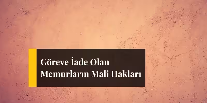 goreve iade olan memurlarin mali haklari