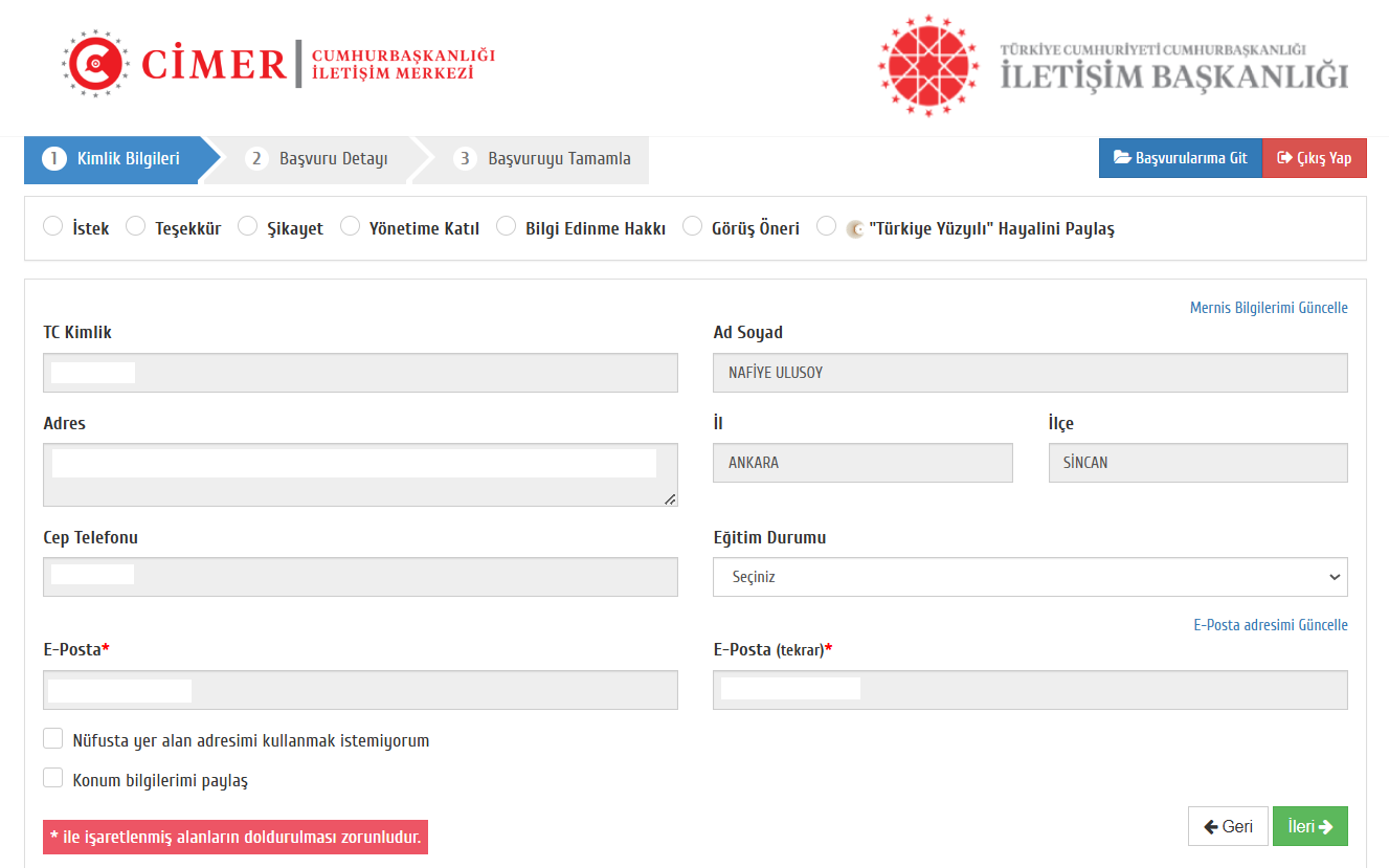 cimer basvuru sonucu