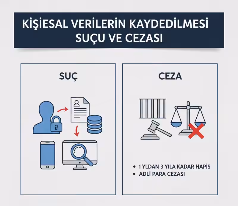 kisisel verilerin kaydedilmesi sucu cezasi